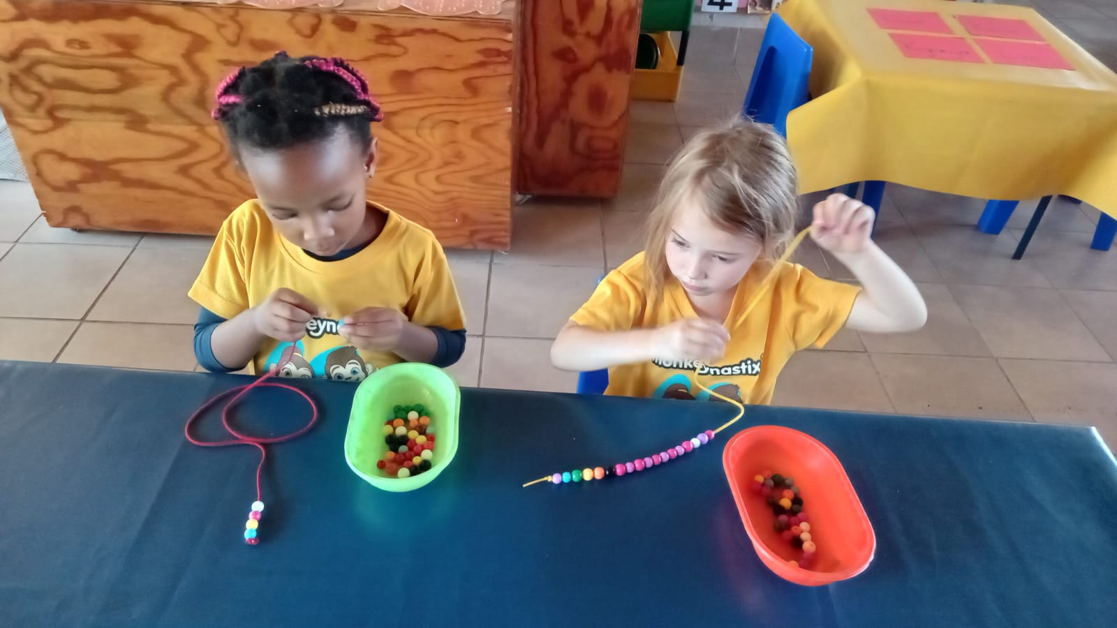 Teacher interacting with children